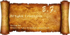 Brtyka Fruzsina névjegykártya